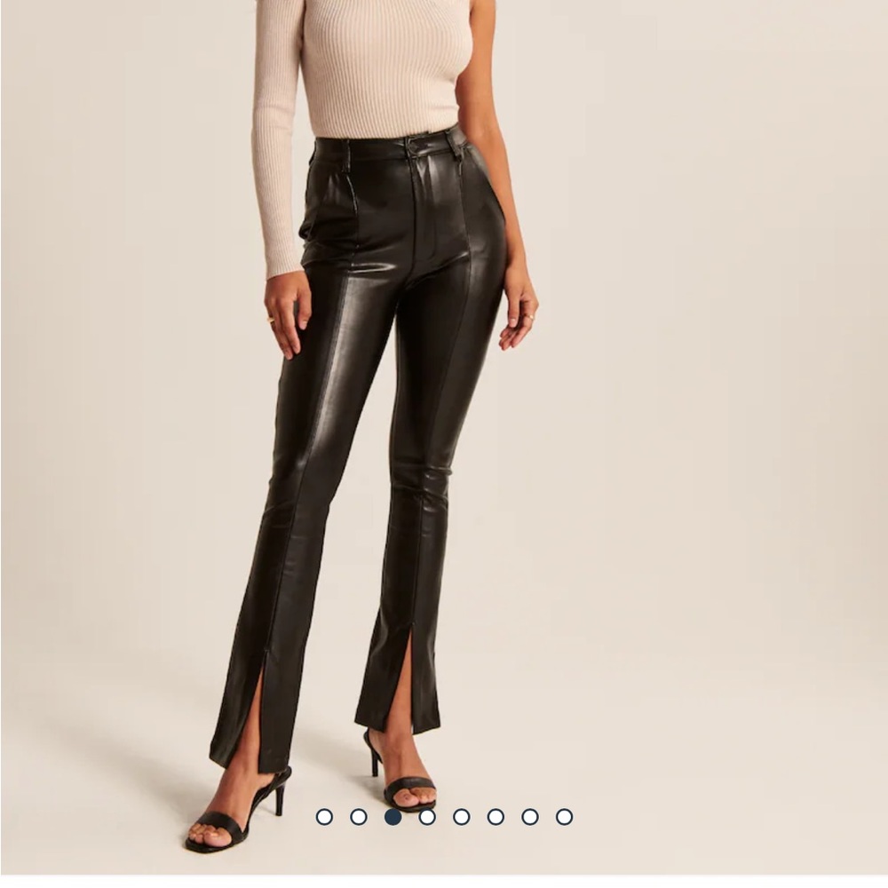 Abercrombie & Fitch split hem vegan leather pants